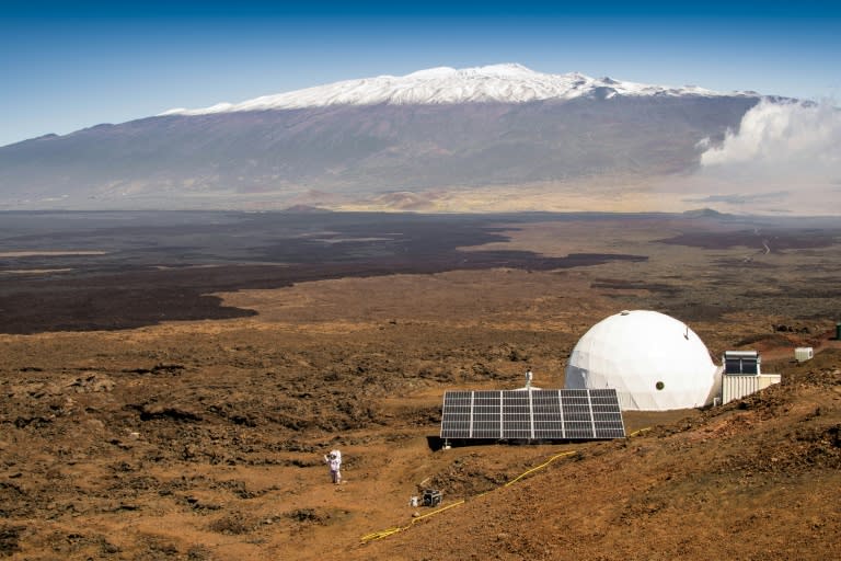 The exterior of the HI-SEAS habitat on the northern slope of Mauna Loa in Hawaii is seen in this March 10, 2015 image, courtesy of the University of Hawaii at Manoa