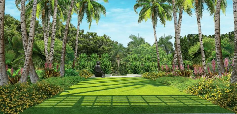 The oceanfront mansion just approved for a portion of Ken Griffin's estate in Palm Beach has several private gardens.