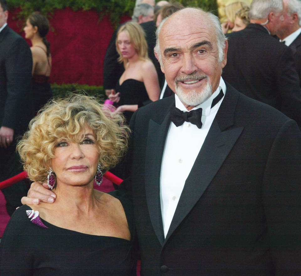 Connery with wife Micheline at the 2004 Oscars; he won his own statuette for the 1987 film The Untouchables. (Photo: Frank Micelotta/Getty Images)