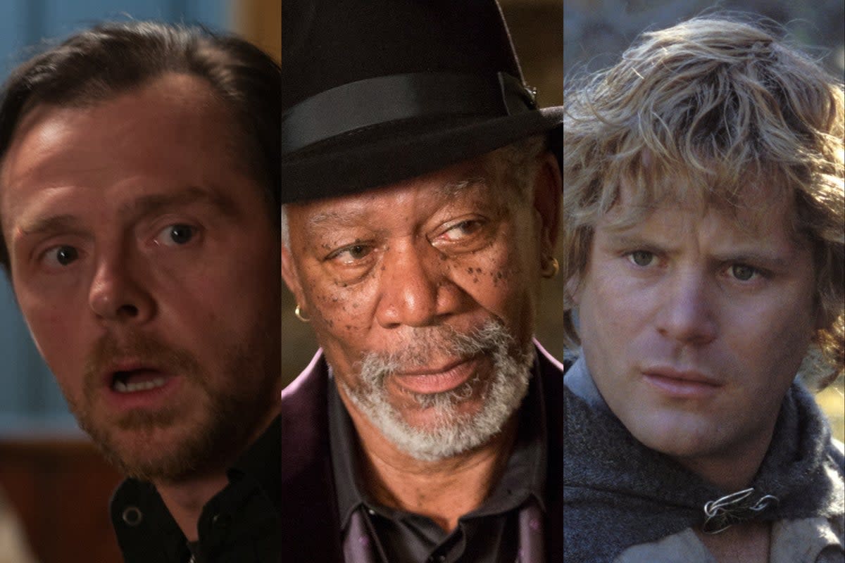 Simon Pegg in ‘The World’s End’, Morgan Freeman in ‘Now You See Me’, and Sean Aston in ‘Return of the King' (Universal/Summit/New Line Cinema)