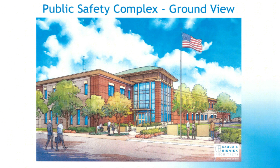 This rendering shows what the new public safety complex for Taunton Police and Fire will look like.