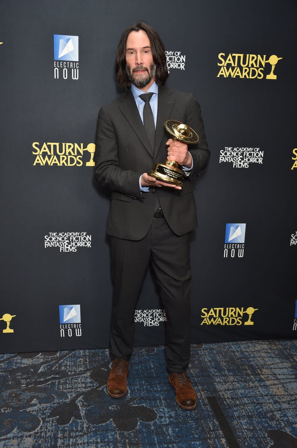 Keanu Reeves at the 51st Annual Saturn Awards held at the Los Angeles Marriott Burbank Airport on February 4, 2024 in Burbank, California.