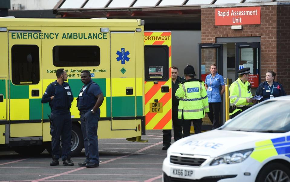 The scene at Manchester Royal Infirmary - Credit: Joe Giddens/PA