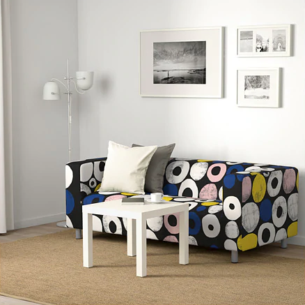 The colour of the Klippan lounge is interchangeable making it suitable for most rooms. Source: IKEA