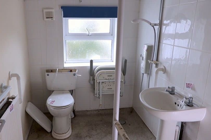 Before: The bathroom was designed to be helpful for the previous owner