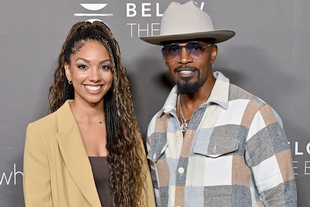 <p>Axelle/Bauer-Griffin/FilmMagic</p> Corinne Foxx and Jamie Foxx in Los Angeles on Oct. 1, 2022