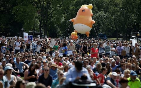 The Trump blimp - Credit: Andrew Yates/Reuters