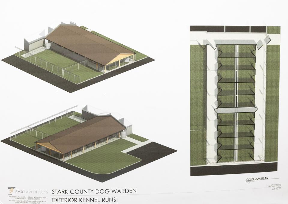 An architect's rendering of what the Stark County Dog Warden's Office wants to build at the dog pound in Canton.
