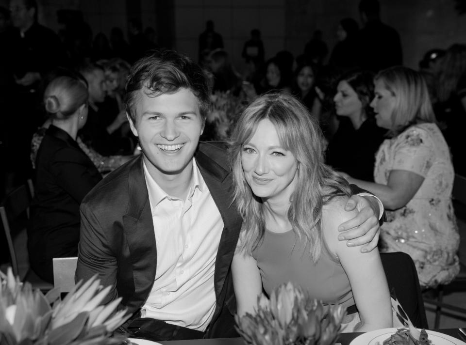 Ansel Elgort and Judy Greer