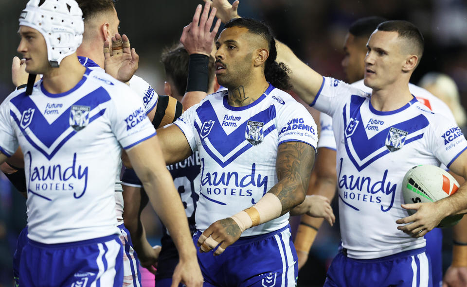 Josh Addo-Carr in the Bulldogs' win over Newcastle.