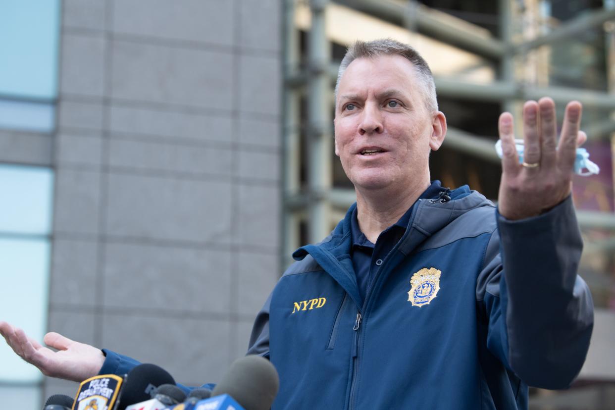 Mayoral candidate Maya Wiley said she’d fire Commissioner Dermot Shea, pictured here, and called her agenda “the most comprehensive and substantial police reform proposal ever issued by a major candidate for mayor.” 