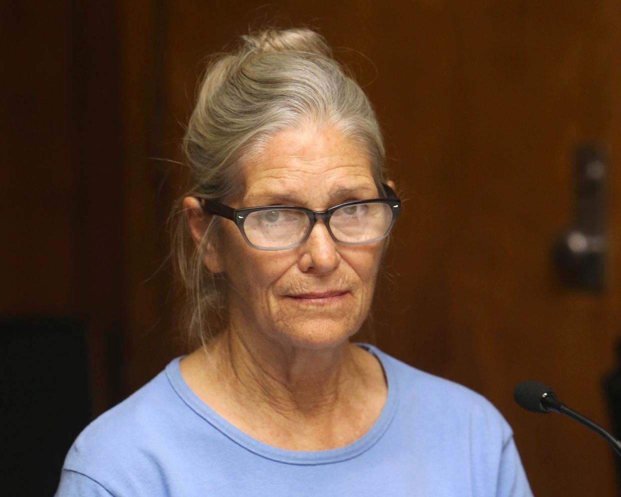 <p>Leslie Van Houten attends her parole hearing</p> (AP)