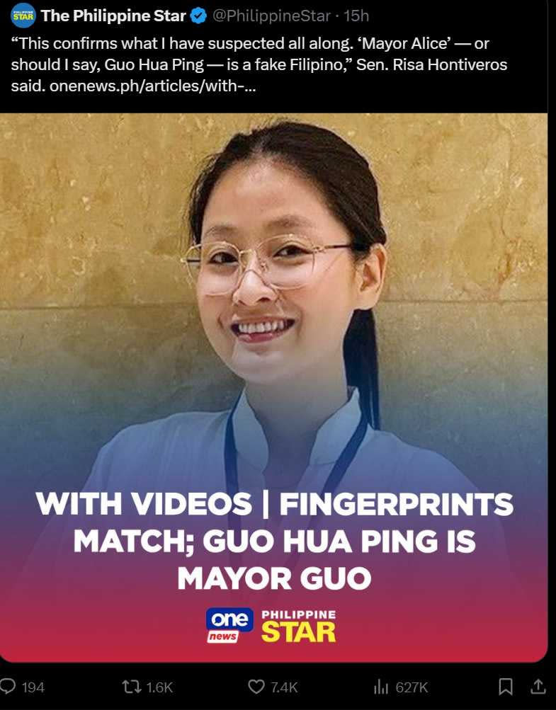 中國女間諜以假身份選上菲律賓的市長，並且疑似涉入跨境網路詐騙園區案件，引發外界熱議，甚至直呼「太誇張」。（圖／翻攝自X）