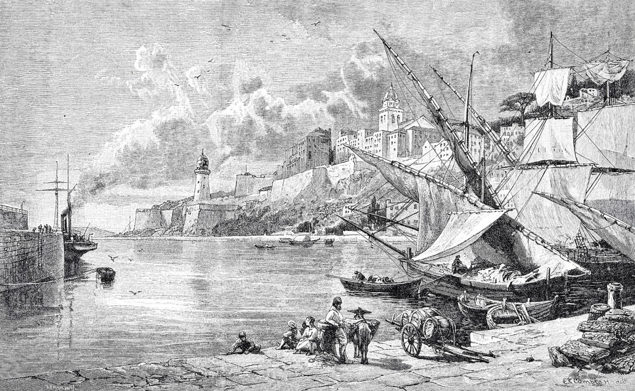 Illustration from 19th century of Harbor of Bastia, Corsica. (Getty Images)