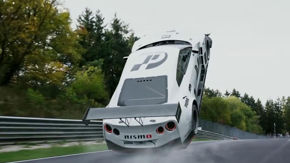 An action sequence from the film "Gran Turismo".