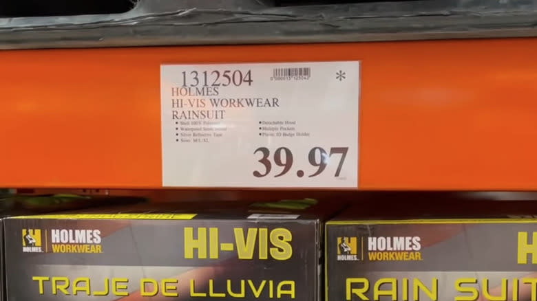 price tag at Costco