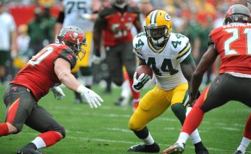 James Starks offers insurance in case Eddie Lacy goes down. (Photo by Cliff McBride/Getty Images)