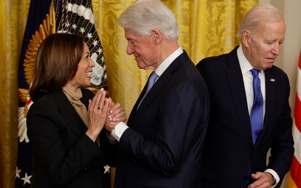 Kamala Harris, former President Bill Clinton and President Biden mark the 30th anniversary of the Family and Medical Leave Act