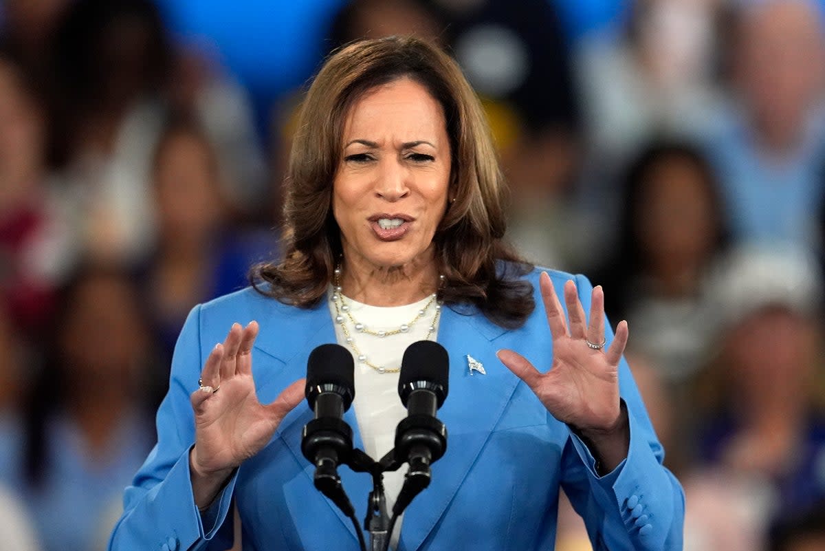 Kamala Harris is set to ceremonially accept her Democratic presidential nomination on Thursday at the DNC (AP)