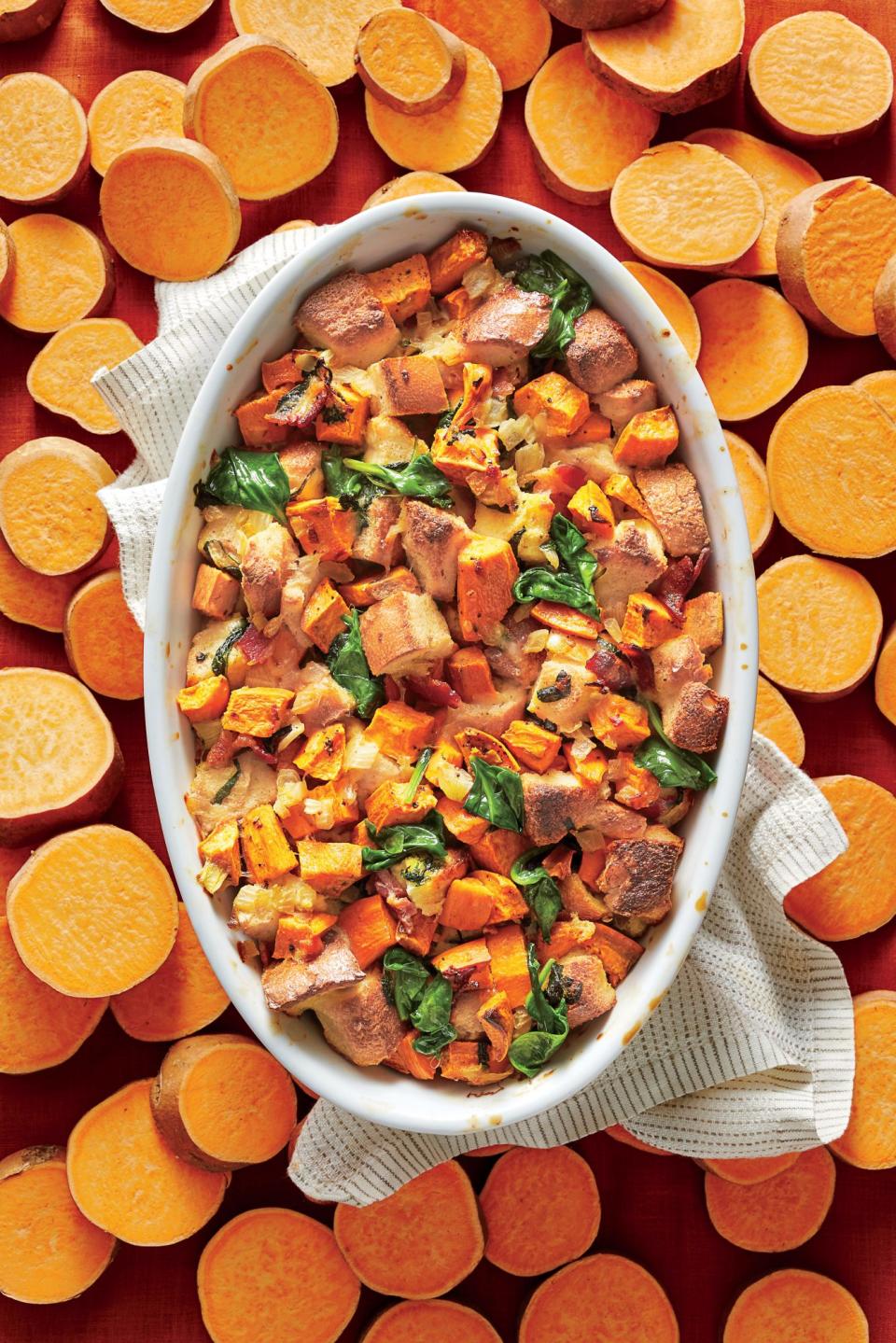 Savory Sweet Potato Bread Pudding