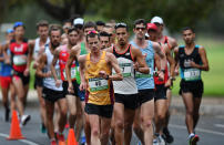 Racewalking might not sound like much, but the event has a storied history in discipline and long distance. There are only two rules to this sport: The back toe must not leave the ground and the supporting leg must remain straight.