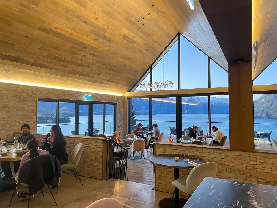 The restaurant at the Kamana Lakehouse in Queenstown, New Zealand.
