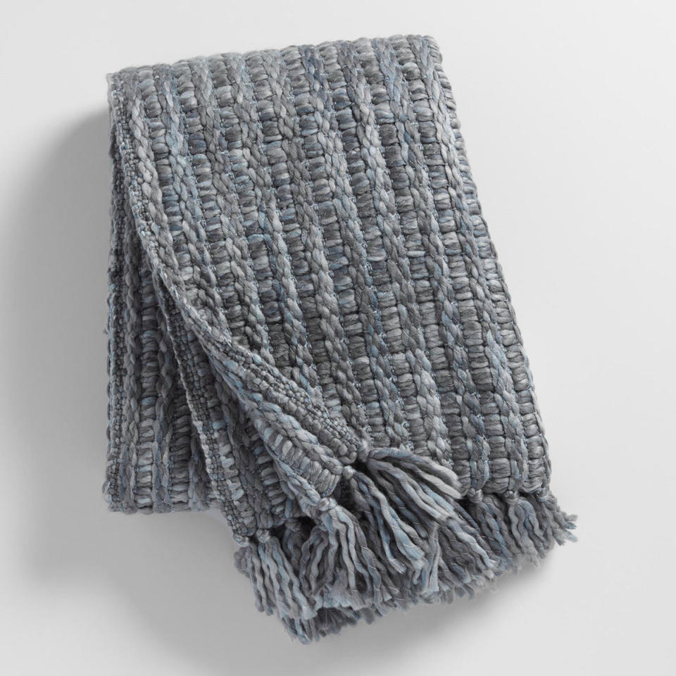 Slate Gray Knit Throw Blanket