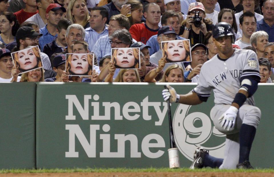 Red Sox fans trolled A-Rod with Madonna photos in 2008. (AP)