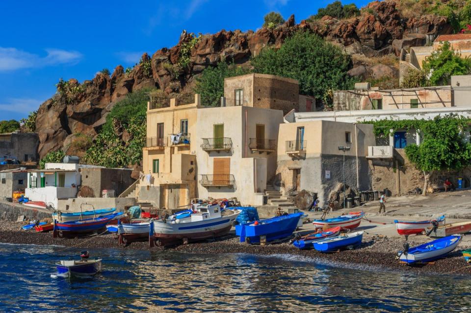 Fishing boats at Alicudi (Alamy Stock Photo)