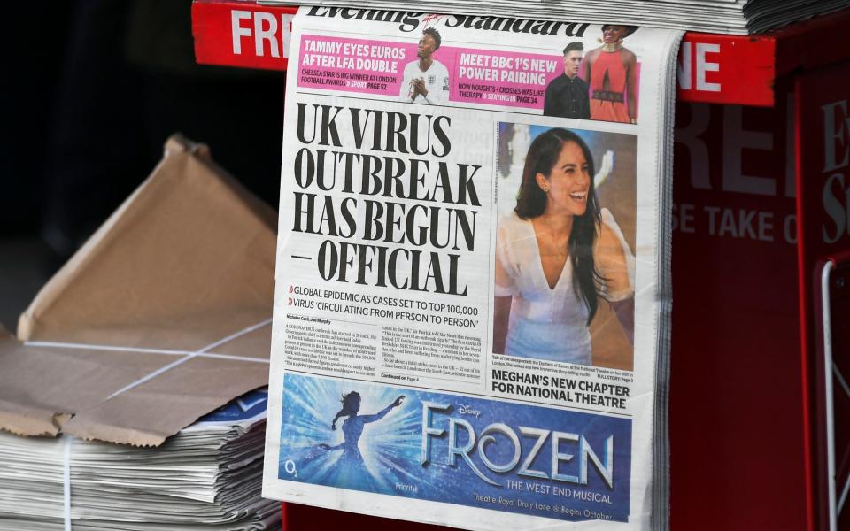 The pandemic saw the London newspaper's circulation almost halve as it fell to a £17m loss - AP Photo/Alberto Pezzali