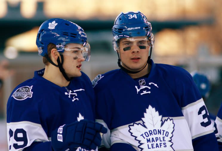 Where do Maple Leafs players show up in league rankings, statistically?