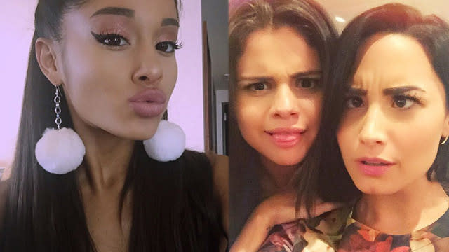 Lesbiano Selena Gomez - Ariana Grande, Demi Lovato and Selena Gomez Gush Over Each Other on Twitter