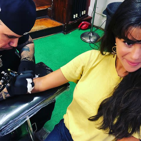 <p>To celebrate her best friend turning 26, Gomez and three of her friends got matching tattoos of the number '4' in the summer of 2018. </p><p>Explaining the sentiment behind the tattoos on Instagram, Gomez wrote: '4 because you are my 4 for the rest of my life'. </p><p><a href="https://www.instagram.com/p/BmogmCSgl4Q/" rel="nofollow noopener" target="_blank" data-ylk="slk:See the original post on Instagram;elm:context_link;itc:0;sec:content-canvas" class="link ">See the original post on Instagram</a></p>