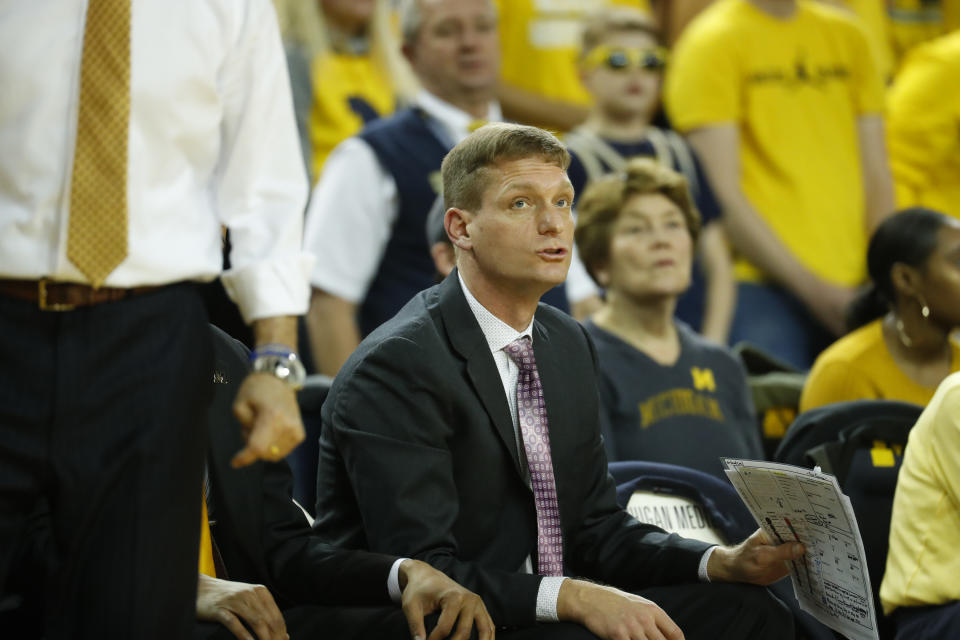 Michigan assistant coach Luke Yaklich transformed the Wolverines into a defensive juggernaut this season. (AP)