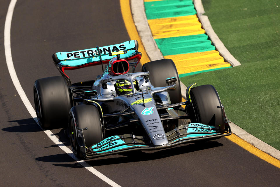 Seen here, Lewis Hamilton takes his Mercedes around Albert Park for practice at the Australian GP.