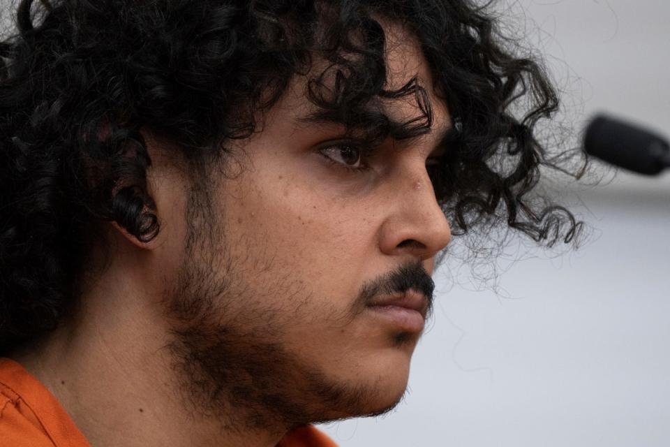 Raad Almansoori appears for his 26 February hearing in Maricopa County Superior Court (Mark Henle, The Arizona Republic via AP)