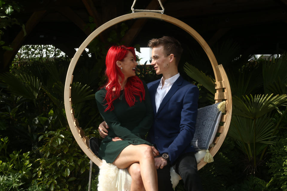 Joe Sugg and Dianne Buswell at the RHS Chelsea Flower Show at the Royal Hospital Chelsea, London. (Photo by Yui Mok/PA Images via Getty Images)