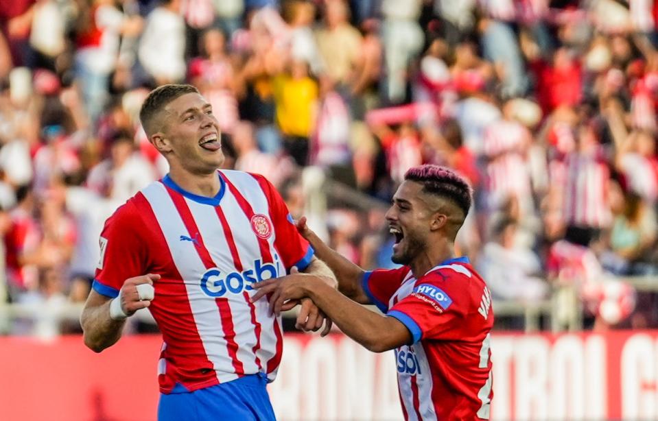 Girona are flying in LaLiga this term, with Artem Dovbyk (left) scoring six in eight starts or one every 109 minutes (EPA)