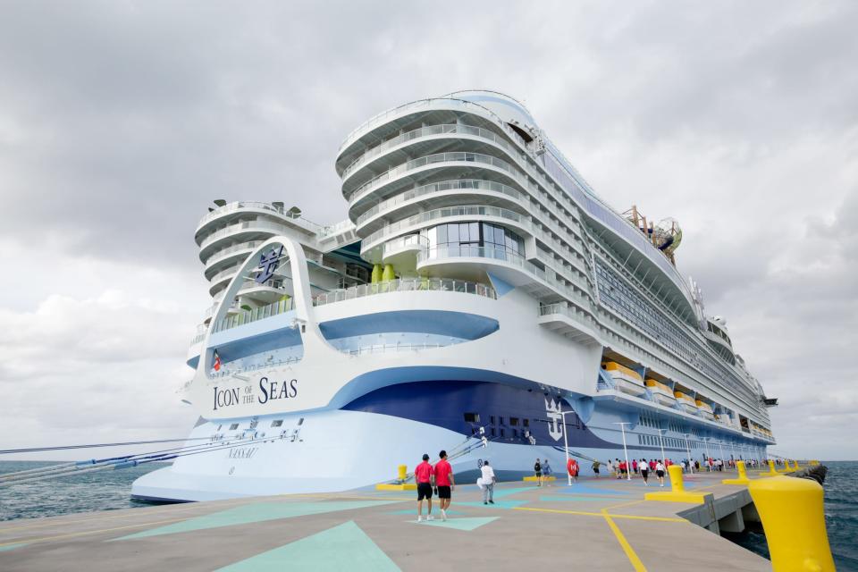 Icon of the Seas docked at port