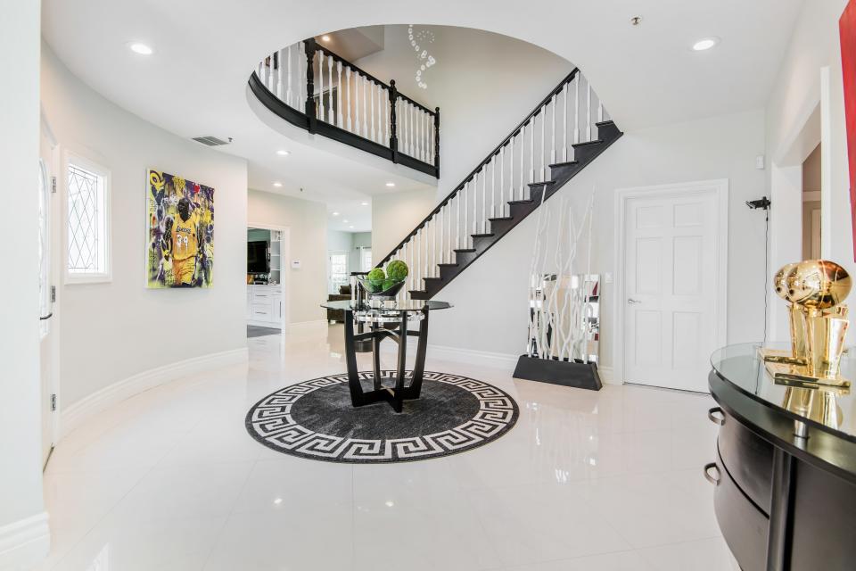 The black and white foyer.