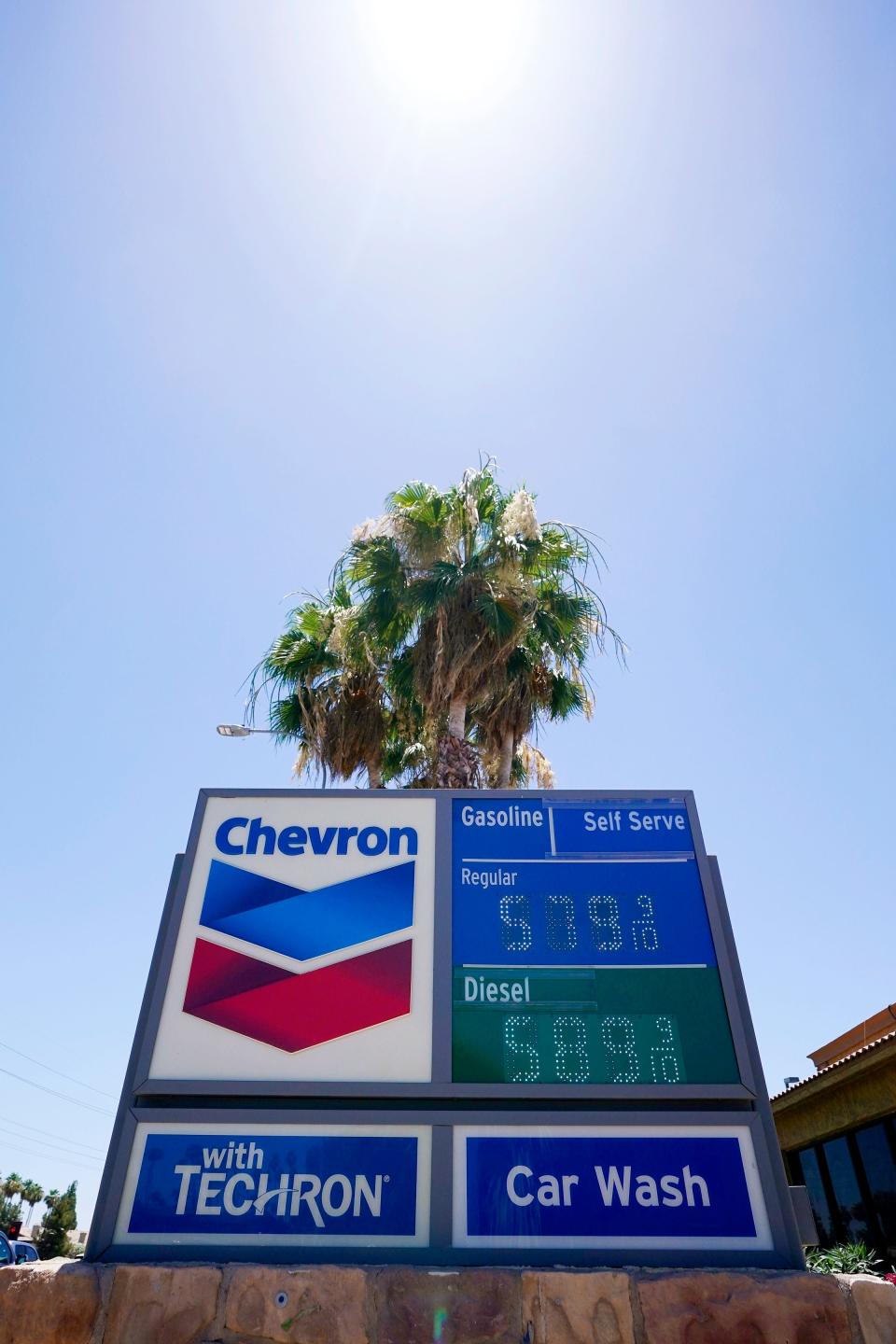 Gas prices continue to skyrocket in Arizona, as this gas station shows a typical price to pay for gas Tuesday, June 7, 2022, in Phoenix.