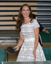 Kate Middleton a un día de las olimpiadas visitando el Bacon's College.