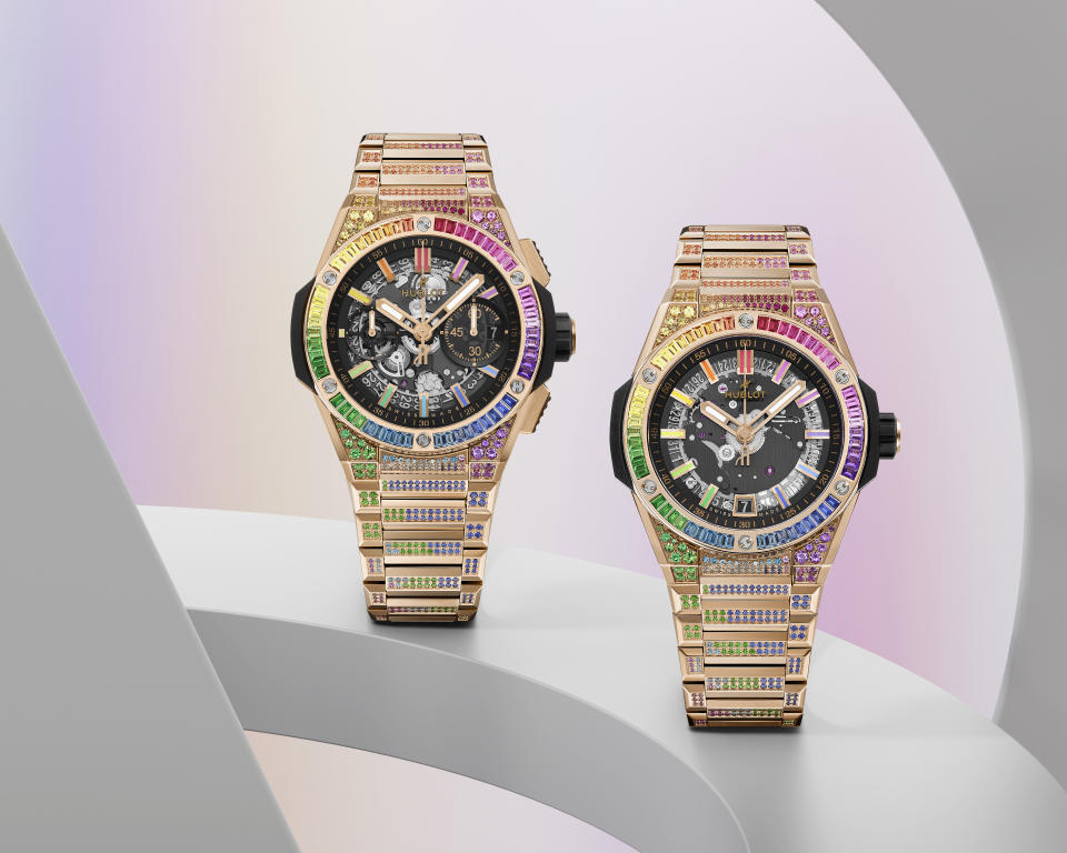 Hublot’s Big Bang Integrated King Gold Rainbow models.