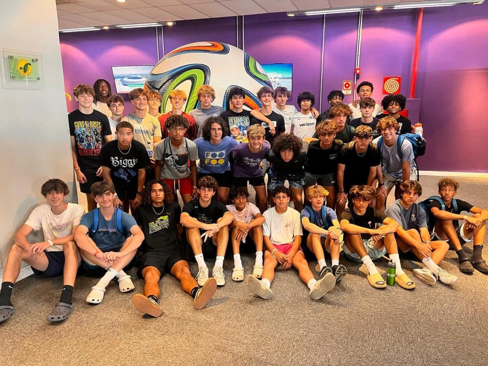 Booker T. Washington boys soccer players take in a soccer museum in Brazil over Thanksgiving break during "The Brazilian Soccer Experience."