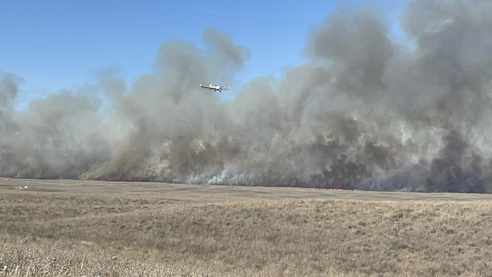 Wildfire smoke fills the air in Kearny County on Feb. 26, 2024. (Photo courtesy Terrance Maas)