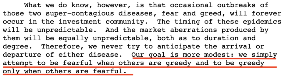 Warren Buffett Be Greedy When Others Are Fearful