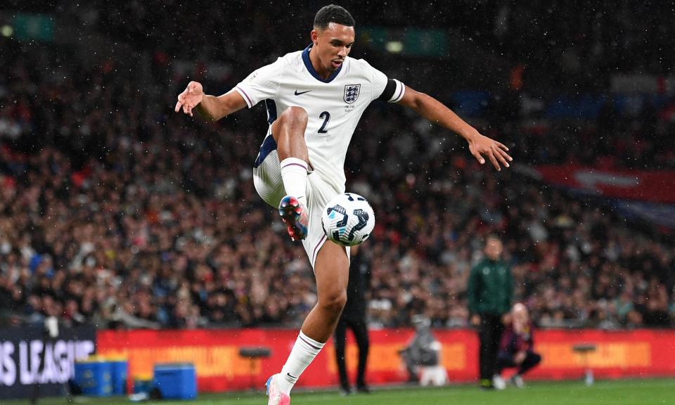 <span>Trent Alexander-Arnold was involved in both of England’s goals against Finland.</span><span>Photograph: Justin Tallis/AFP/Getty Images</span>