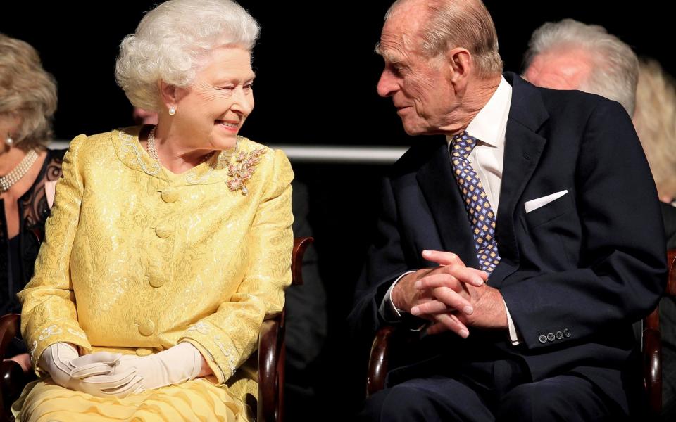 Queen Elizabeth II and the Duke of Edinburgh during a reception for "A Celebration of Novia Scotia" at the Cunard Centre in Halifax, Canada