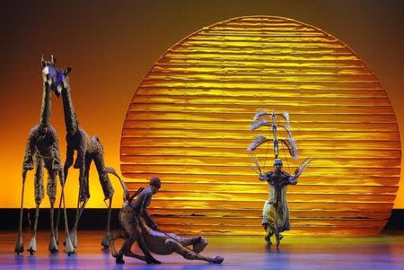 The cast of "The Lion King" performs the opening number at the 62nd Annual Tony Awards in New York, June 15, 2008. REUTERS/Gary Hershorn