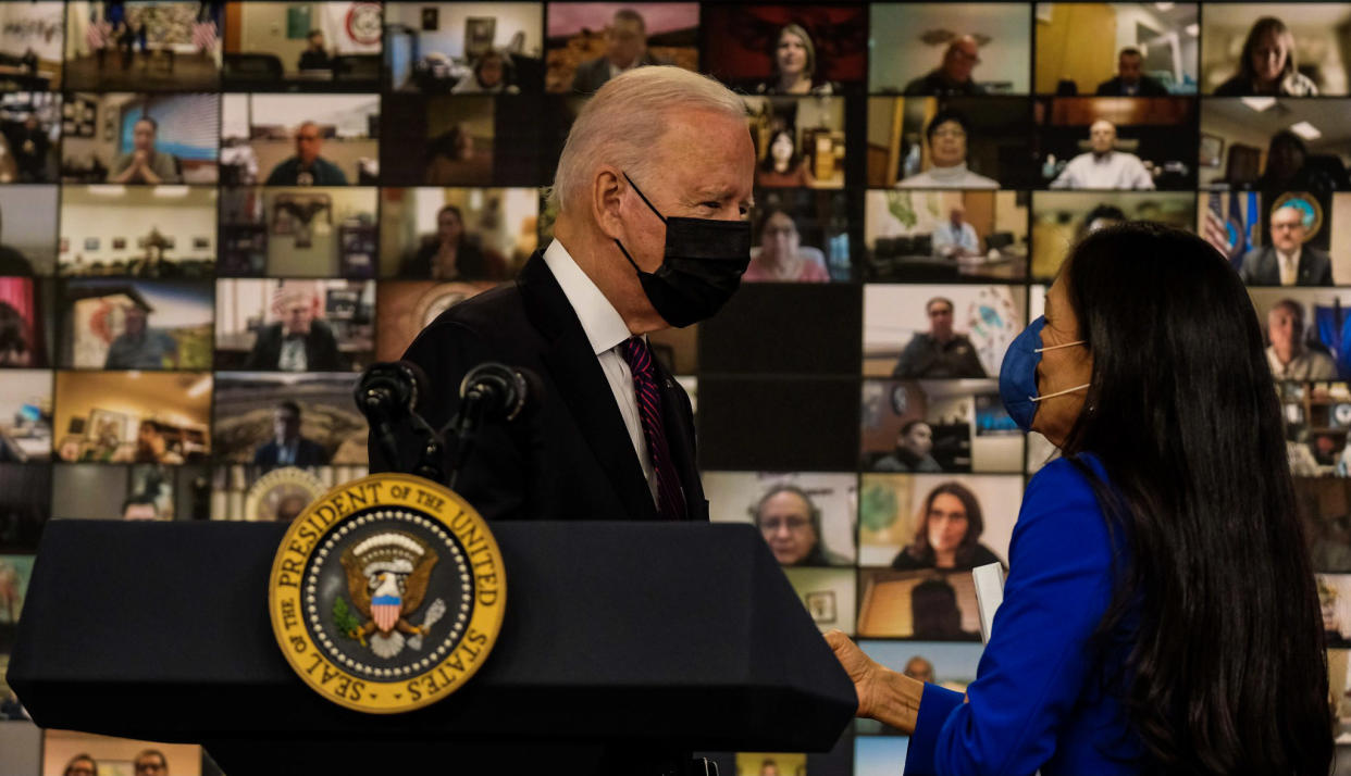 President Joe Biden and Secretary of the Interior Deb Haaland take part in the White House Tribal Nations Summit on November 15, 2021. (Photo/U.S. Department of the Interior)